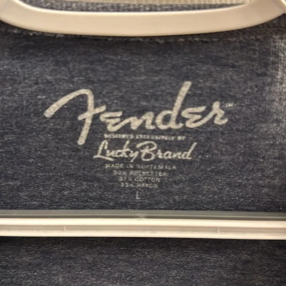 Lucky Brand Fender Blue and Gray 3/4 Sleeve Tee - Picture 2 of 3